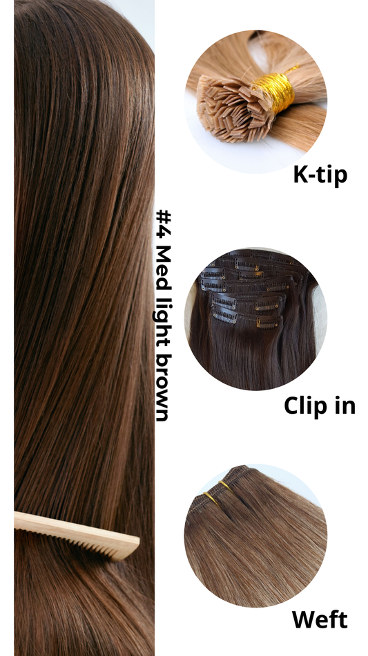 #4 MED LIGHT BROWN - Clip in